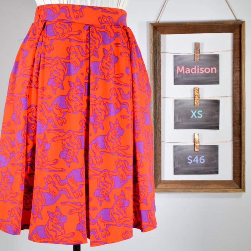 LuLaRoe Madison Skirt with German Shepherds